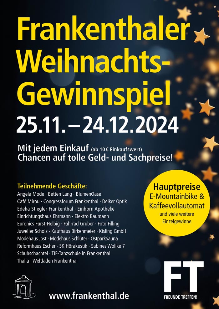 Stadtmarketing-FT-Weihnachtsgewinnspiel Frankenthaler Weihnachts-Gewinnspiel 2024 Flyer
